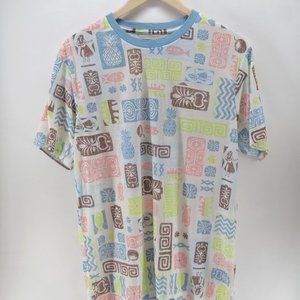 NEW Good‎ Vibes by Mens XL Blue Short Sleeve Crew Neck Ivory